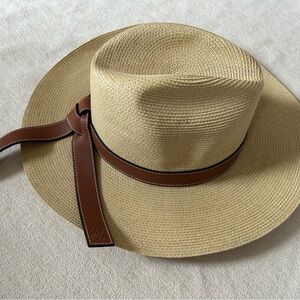 Loewe Straw Hat with Leather Strap